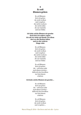 Es soll Blumen geben