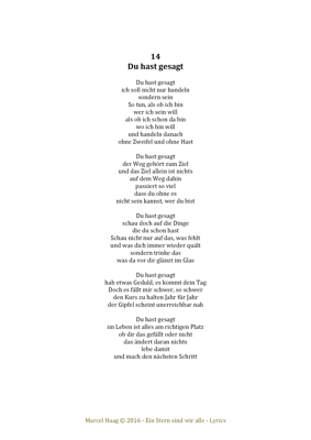 Du hast gesagt by Marcel Haag - Lyrics