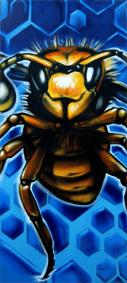 Bild auf Auftrag für Kunde. Spraydose auf Leinwand, 200 cm x 120 cm