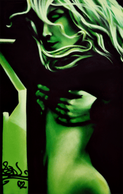 Bild zu verkaufen. Spraydose auf Leinwand, 210 cm x 130 cm