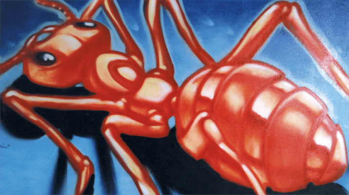 Bild auf Auftrag für Kunde. Spraydose auf Leinwand, 110 cm x 200 cm