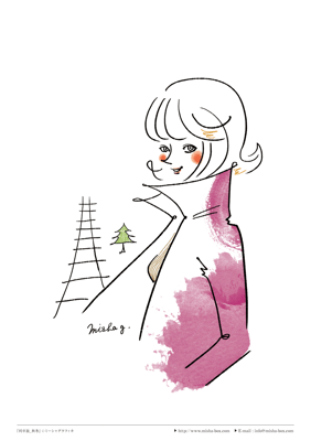 カット線画『列車旅_秋冬』