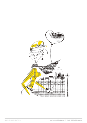 カット線画『ロンドンレディ』