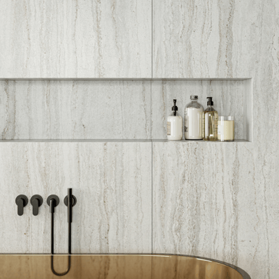 Bathroom wall in Dekton sintered stone