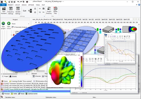 6 x 6 slot array including feeding network