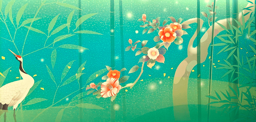 加賀友禅ベクターデザイン和柄壁紙クロス