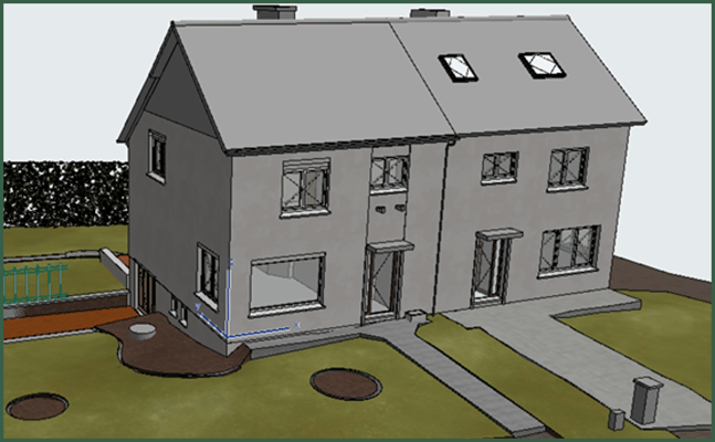 Halfopen ééngezinswoning - Eengezinswoningen - Archicad