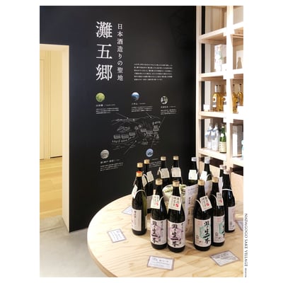 灘五郷 SAKE VILLAGE「日本の酒造りの聖地 灘五郷」壁面解説図イラスト
