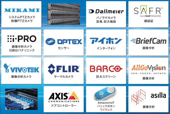 ミカミ　Dallmeier　SAFR　i-Pro　オプテックス　アイホン　ブリーフカム　ビボテック　FLIR　バルコ　オールゴービジョン　パニックボタン　アジラ
