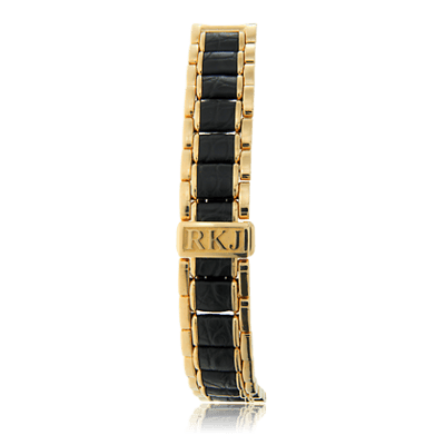 Uhrenarmband in Rotgold und Leder von der Goldschmiede OBSESSION