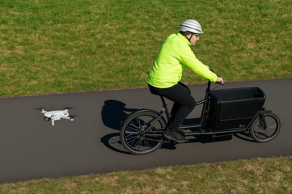 Drohnenaufnahmen während realer Fahrt – dokumentieren