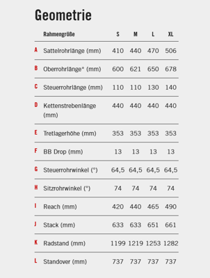 ROTWILD R.E735 CORE Geometrie