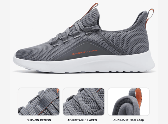Style Code NQ33 : Men's Grey/Orange : Sizes US9,10.5,11,12: $130