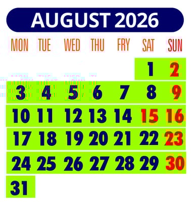 VMByachts Schedule | August 2026