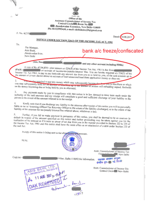 Notice under section 226