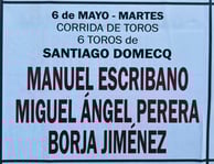 Toros de Santiago Domecq pour Escribano, Perera et Borja Jimenez