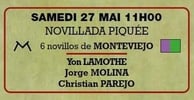 novillos de Monteviejo pour Yon Lamothe, Jorge Molina et Cristian Parejo