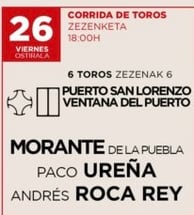 Toros du Puerto de San Lorenzo pour Morante de la Puebla, Paco Ureña et Alejandro Talavante