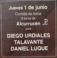 Toros d'Alcurrucen pour Diego Urdiales, Alejandro Talavante et Daniel Luque