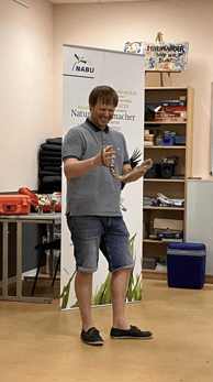 Ein besonderes Haustier, eine Kornnatter, die von Dr. Berg schon seit 25 Jahren gepflegt wird.