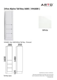 Arto VH1600 Vivo 1600 White Tall Boy VH1600
