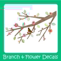 wall decals-branch-flowers-wall stickers