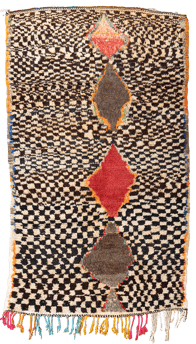 Teppich. Zürich. Vintage Boucherouite rug, wool and cotton. Handgemachter Teppich. Laden, Zürich,  Tapis boucherouite, vintage 1980, shop à Zurich.