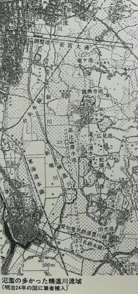 上流から流川、新川、精進川とある[©堀川の研究]