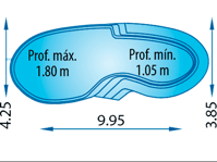 piscina poliester forma riñon Elipsa 1000