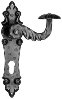 Maniglia porta ristrutturazione ferro battuto forgiato nero opaco 