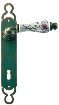 Maniglia porta ferro forgiato porcellana ruggine nero opaco 