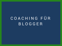 blaues feld bezeichnet "coaching für Blogger"