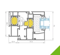 Ventana de aluminio con rotura de puente térmico serie 7070 RT