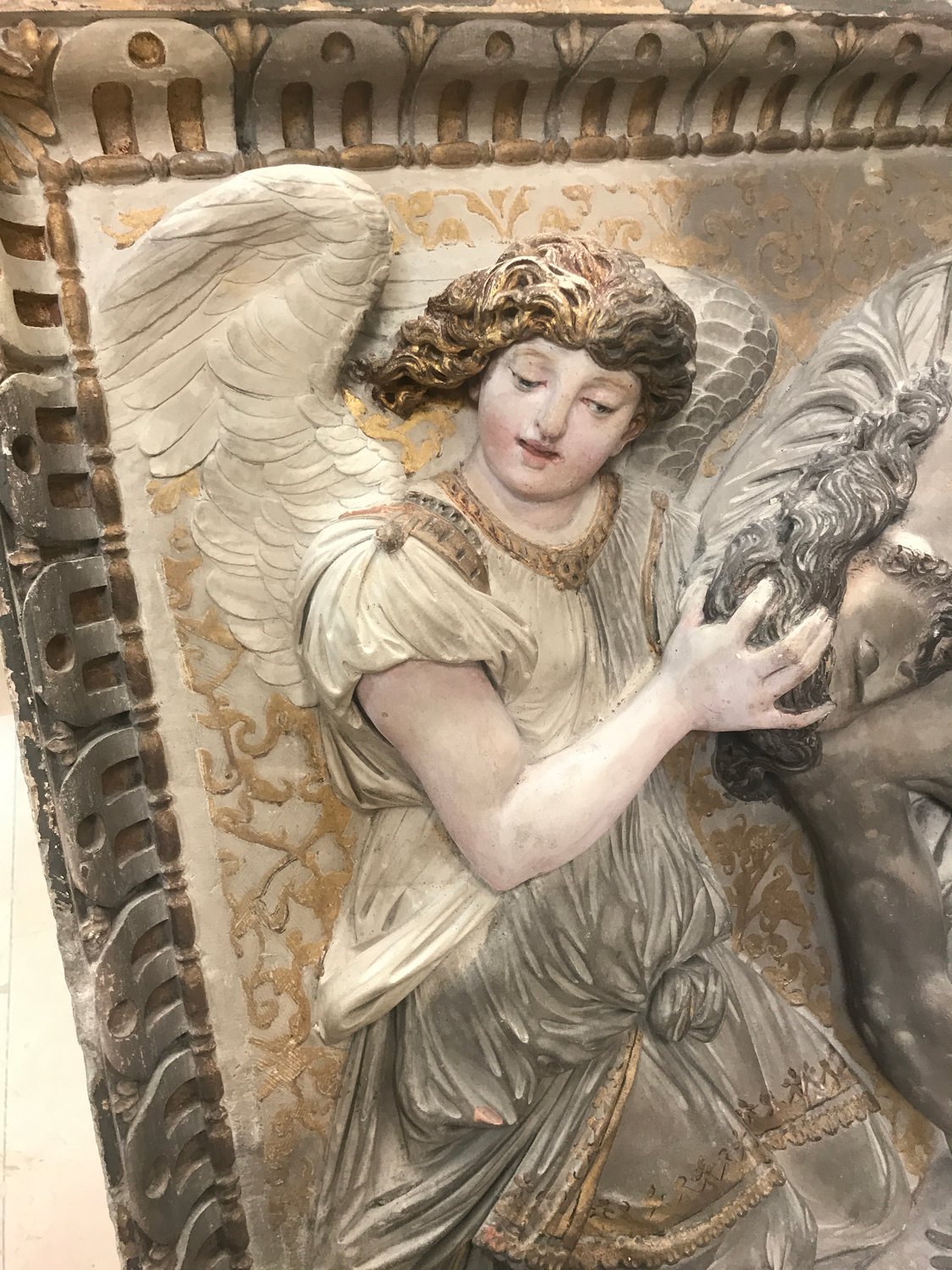 Restauration des éléments du Jubé de l'église Sainte Geneviève, Musée du Louvre, Paris