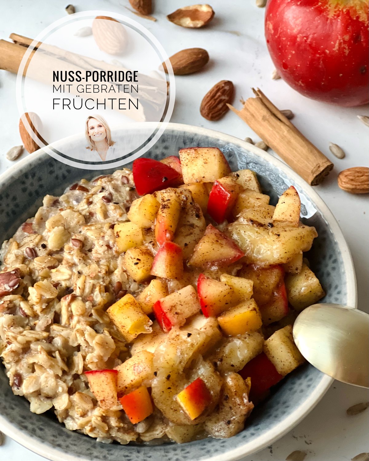 Nuss-Porridge mit gebratenen Früchten