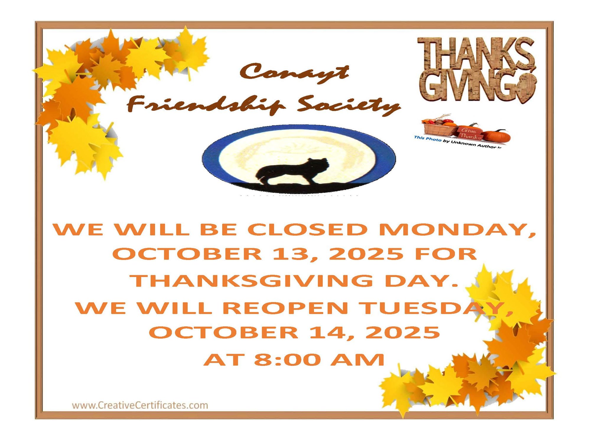 Closed for Thanksgiving