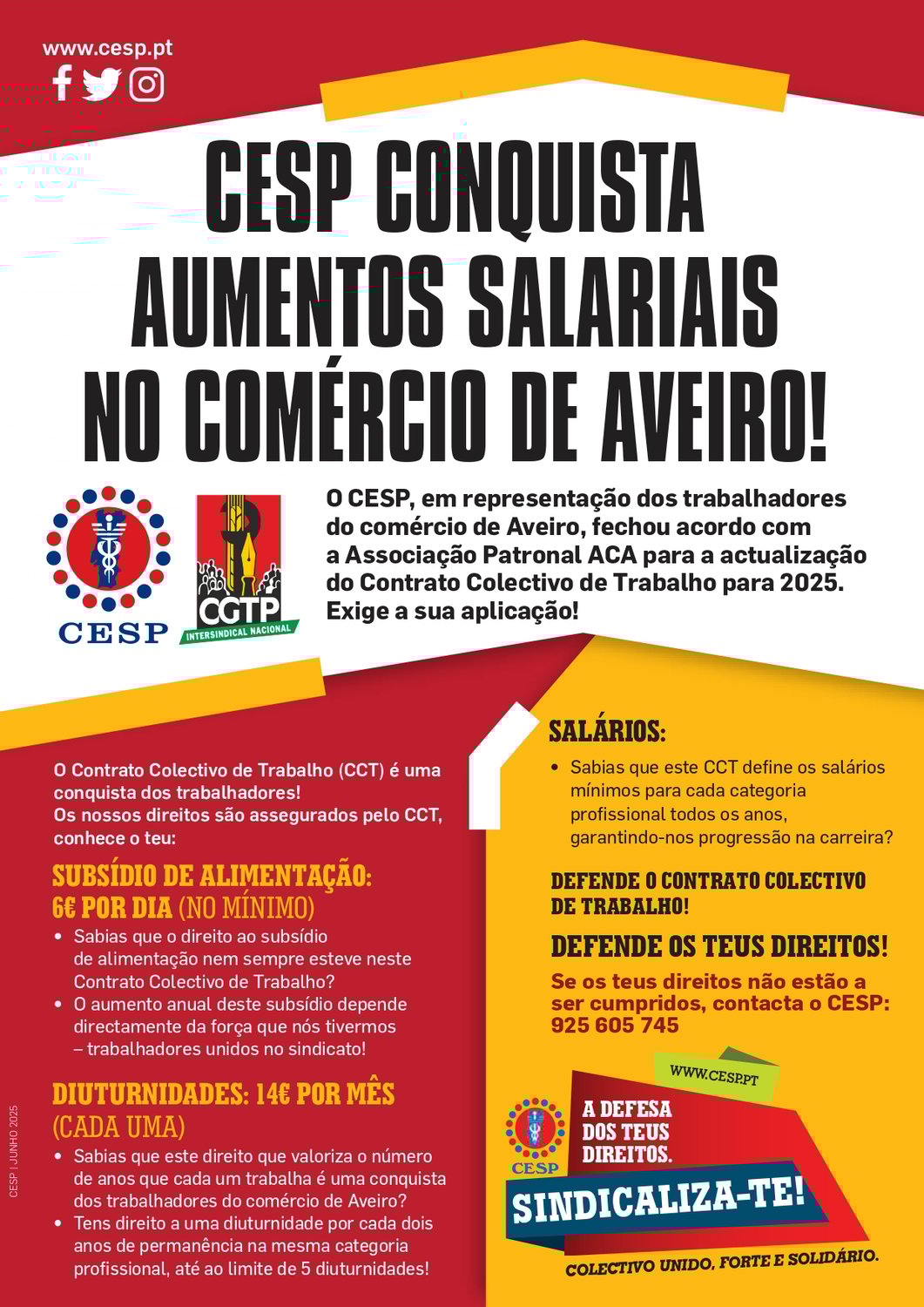CESP CONQUISTA AUMENTOS SALARIAIS NO COMÉRCIO DE AVEIRO!