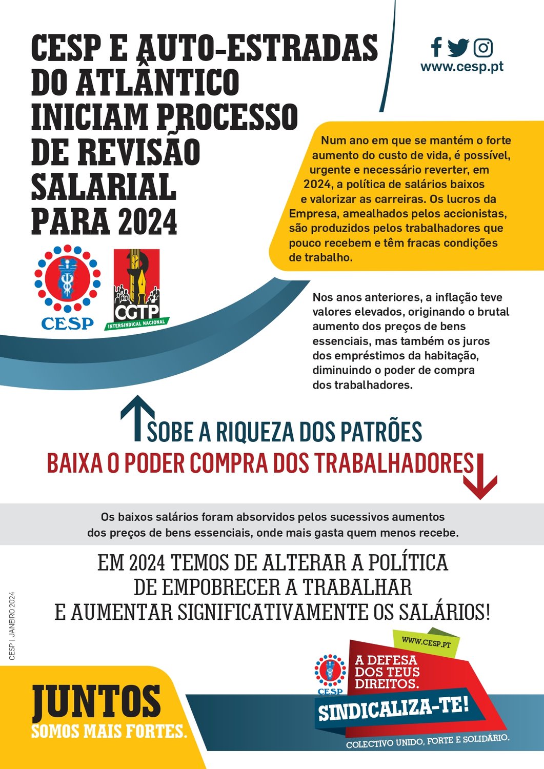 CESP E AUTO-ESTRADAS DO ATLÂNTICO INICIAM PROCESSO DE REVISÃO SALARIAL PARA 2024