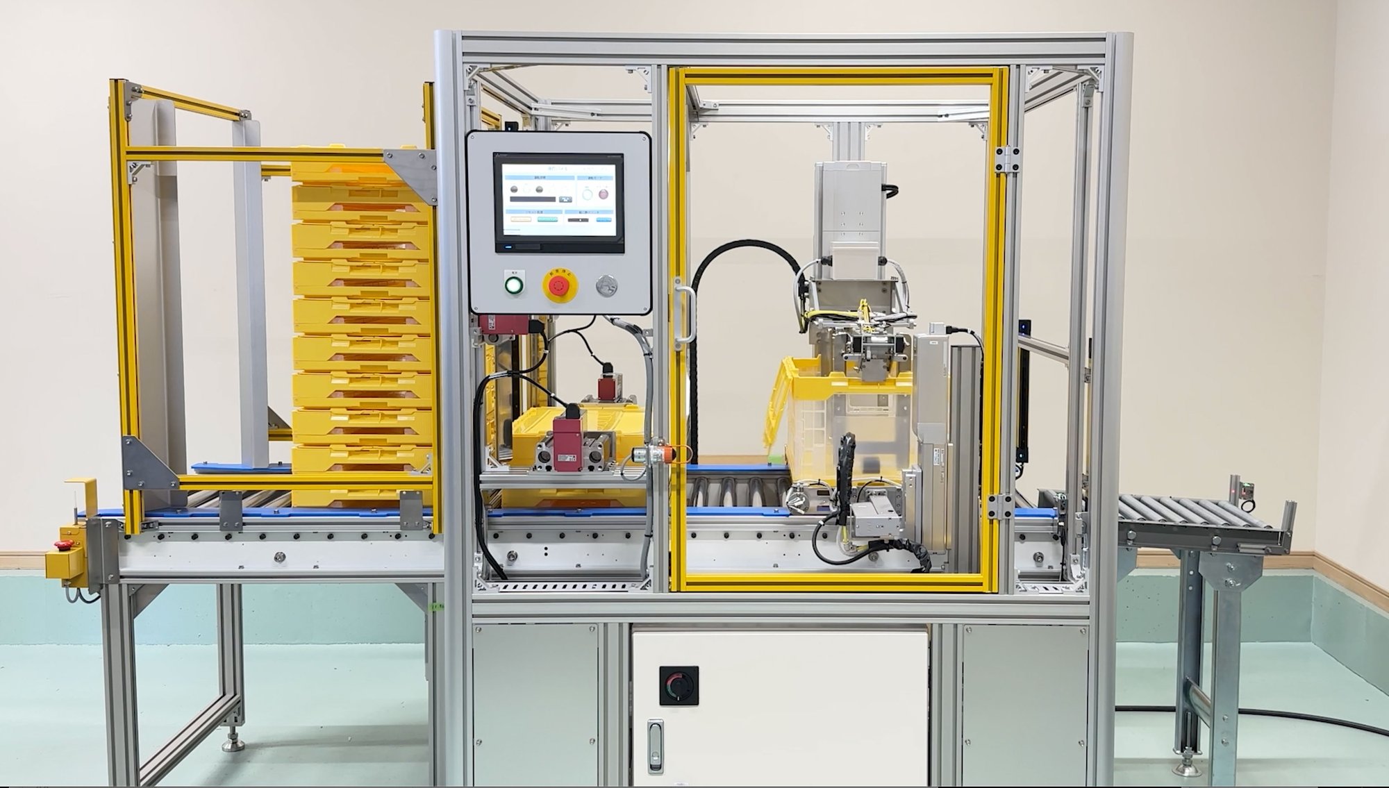 折りたたみコンテナ組立機を見ていただきました！