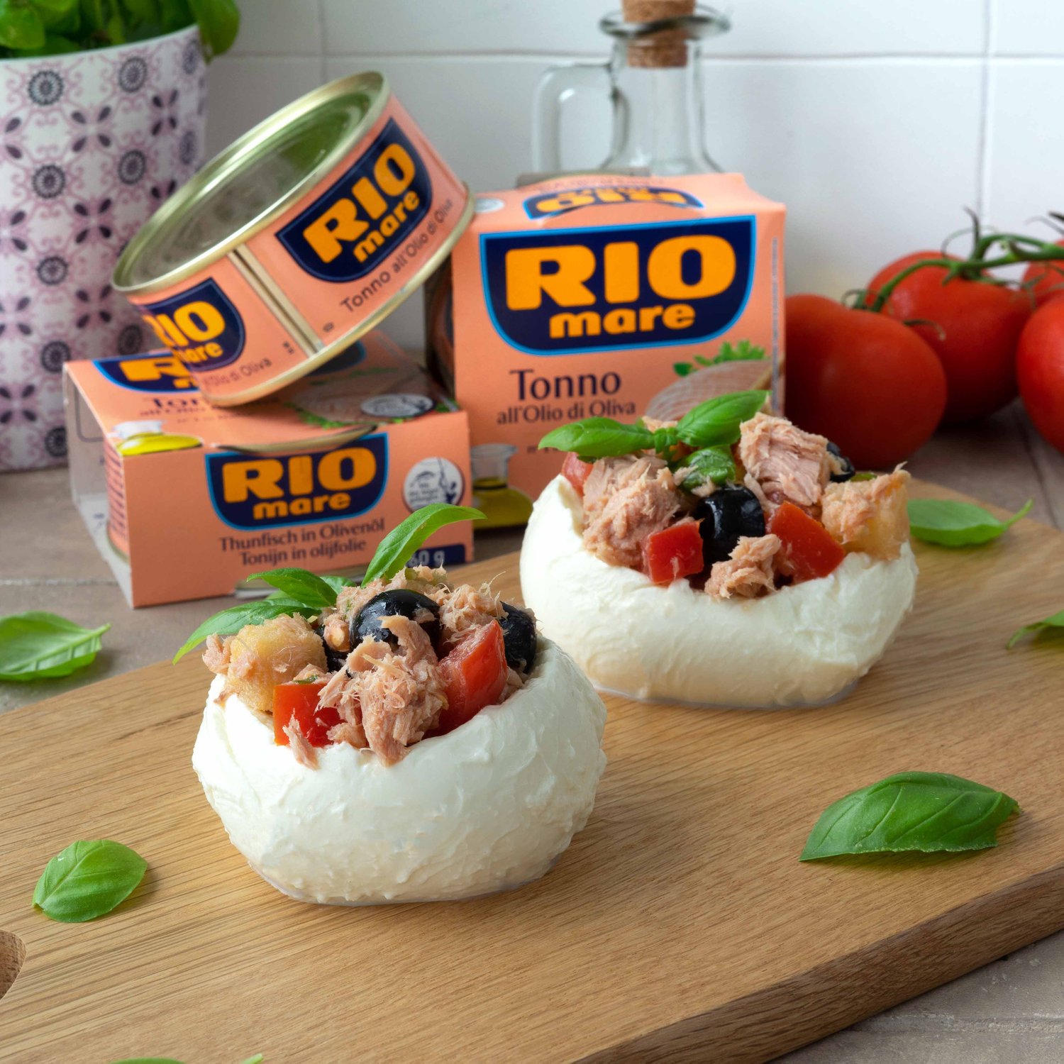 Panzanella mit Tonno Rio Mare in Mozzarella