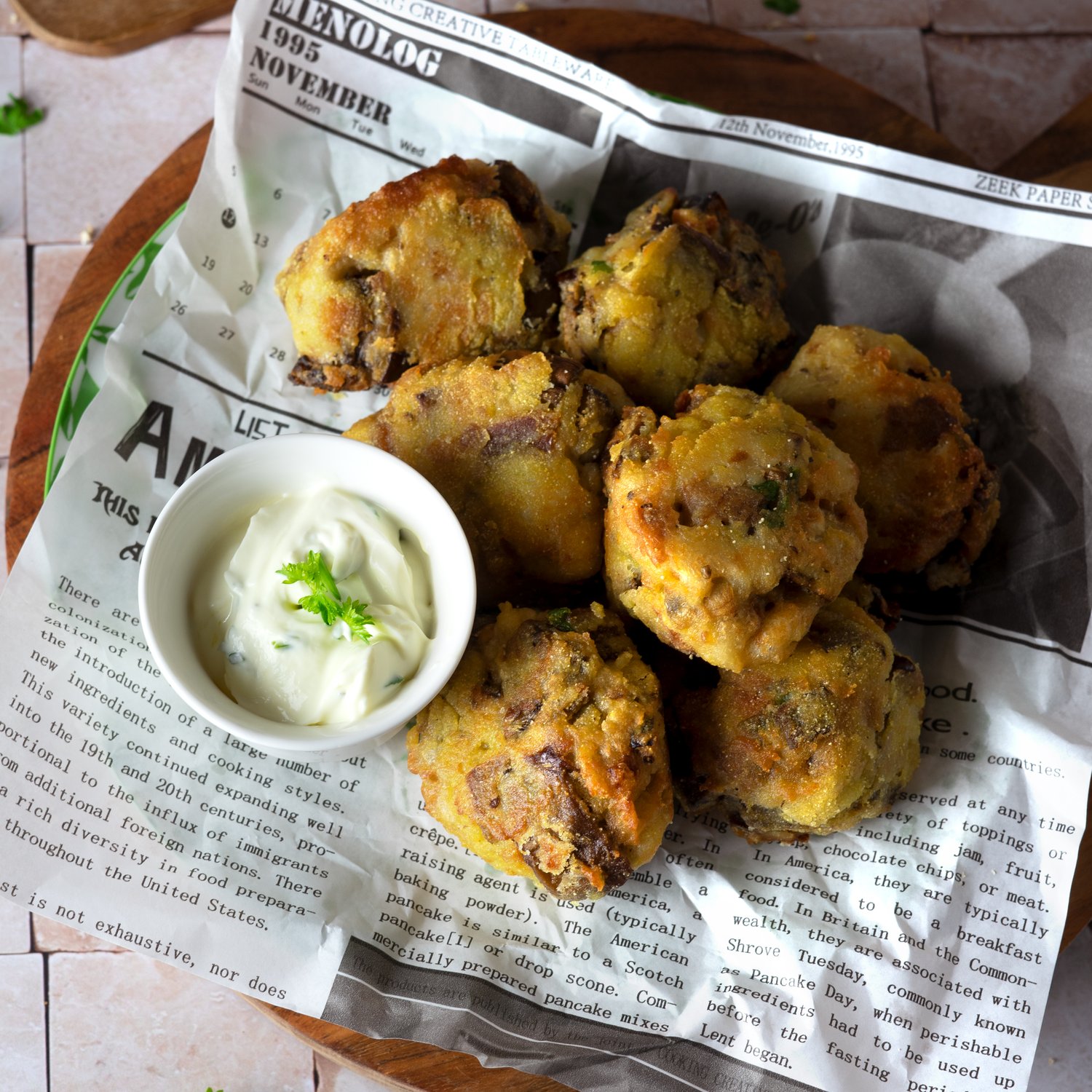 Frittierte Auberginenbällchen