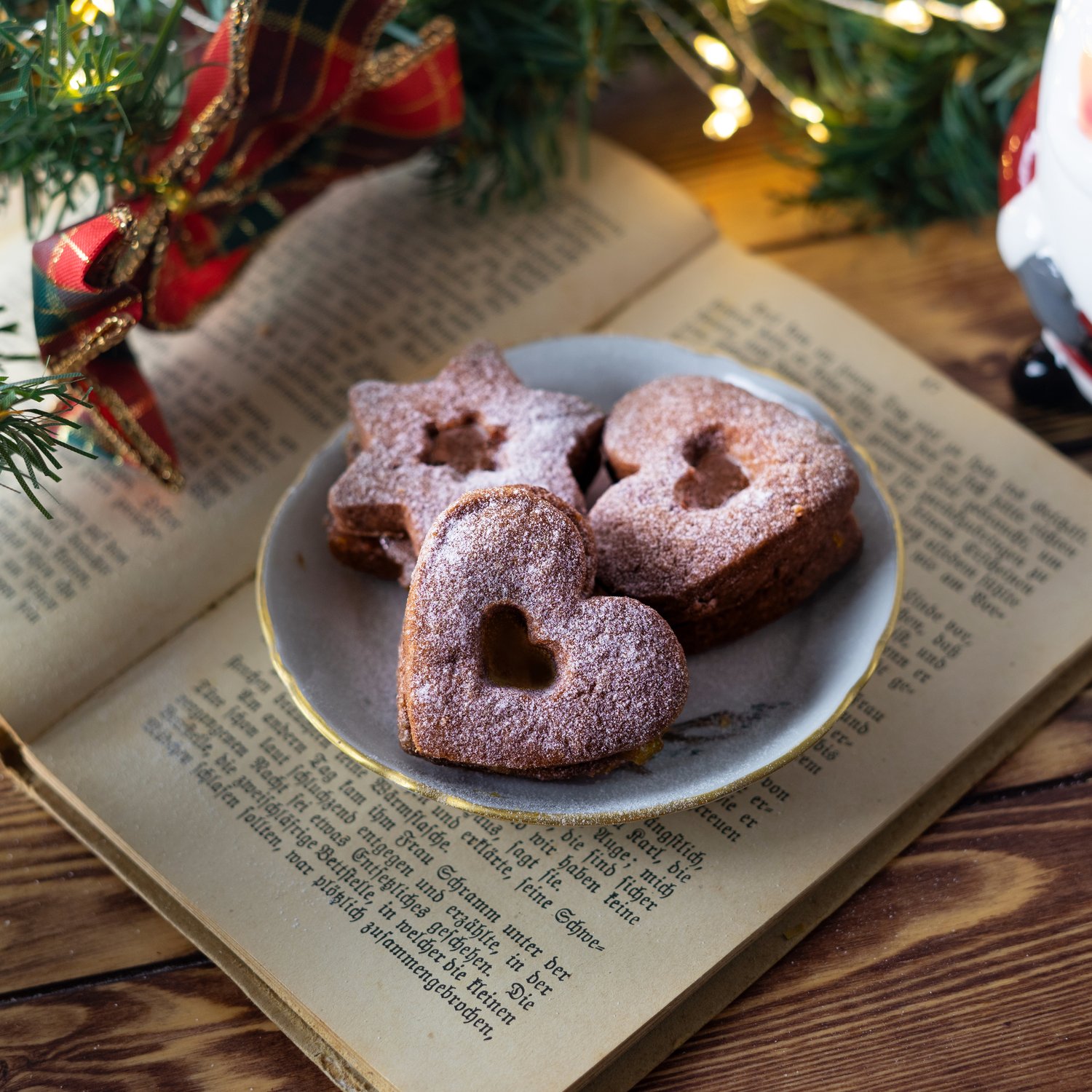 Lebkuchen Spitzbuben mit Mandarinen Marmelade