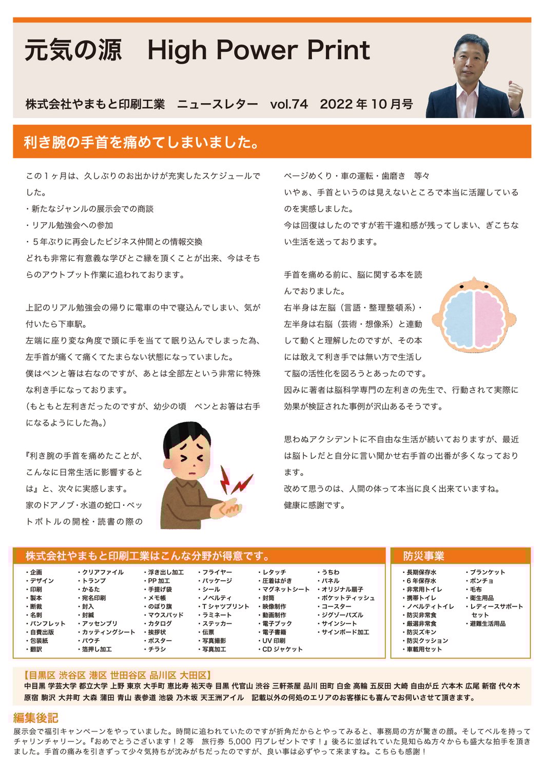 vol.74 利き腕の手首を痛めてしまいました。