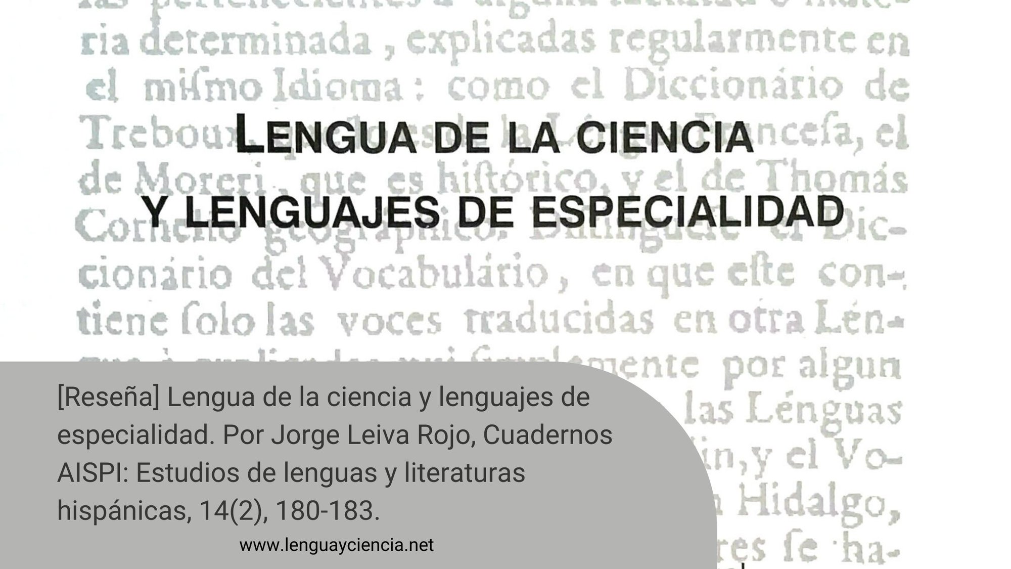 [Reseña] Lengua de la ciencia y lenguajes de especialidad