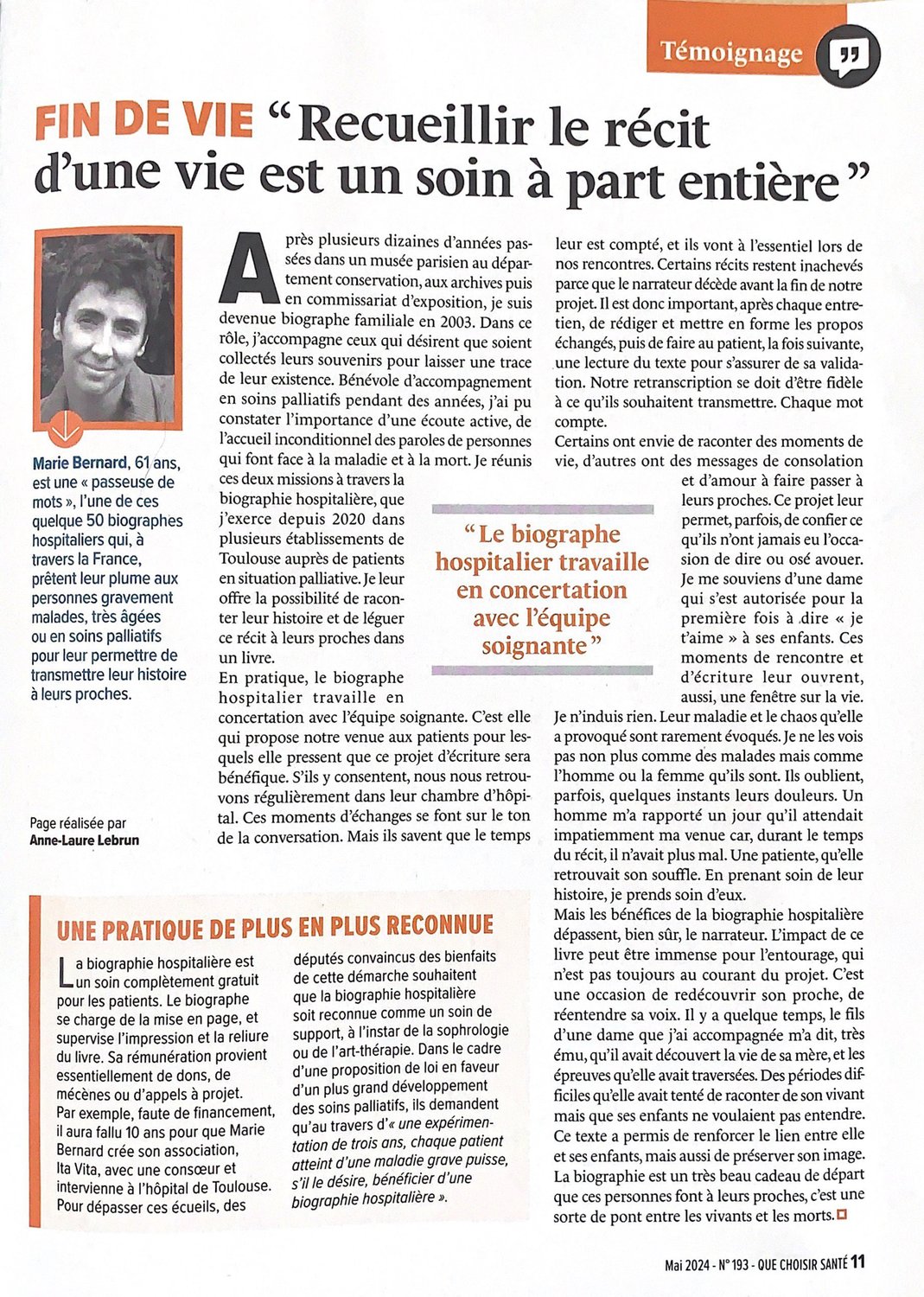 Biographie hospitalière