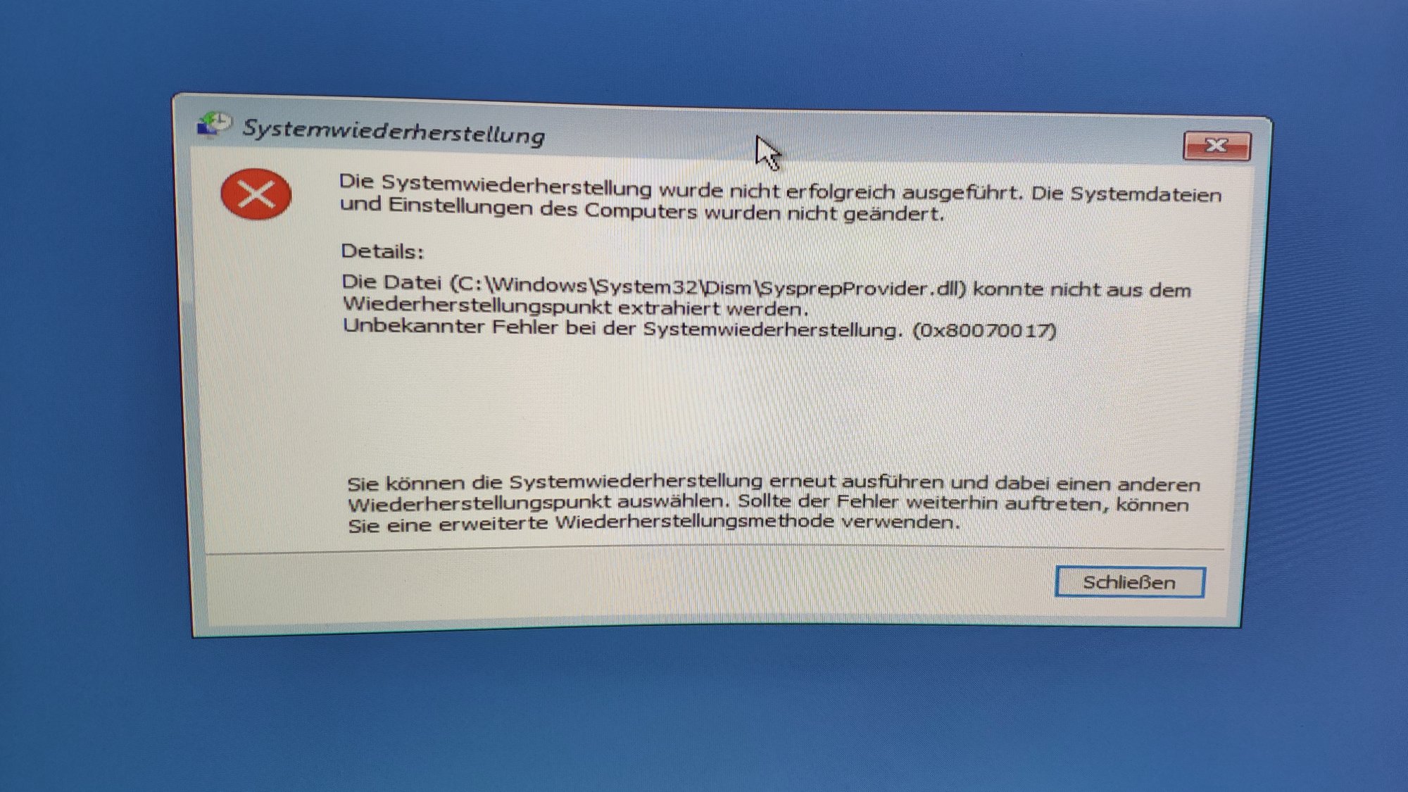 Nach Windows Update nur schwarzer Bildschirm mit Ladeanimation