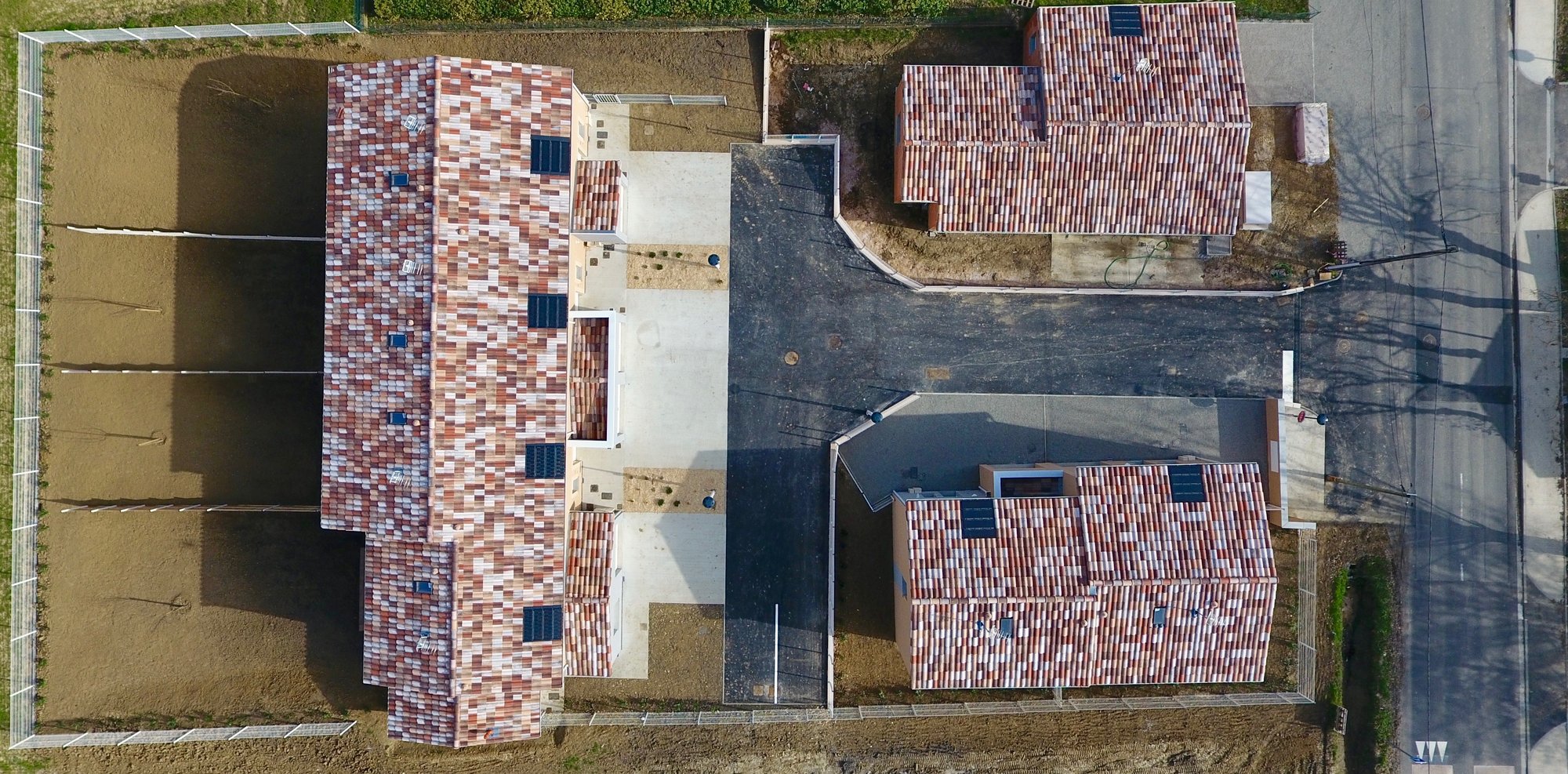 Lot d'habitations vue par drone