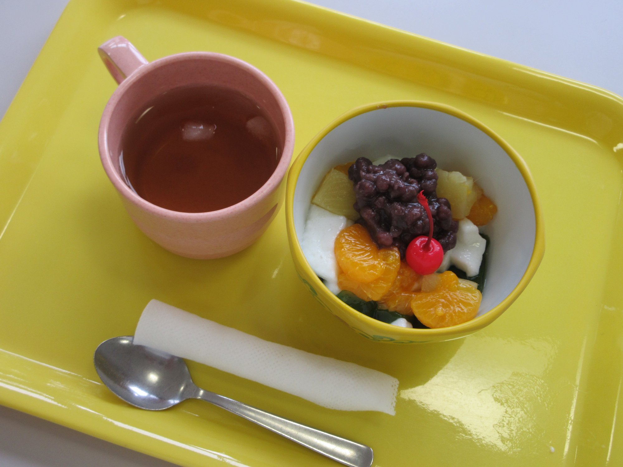 おやつレク　抹茶あんみつ