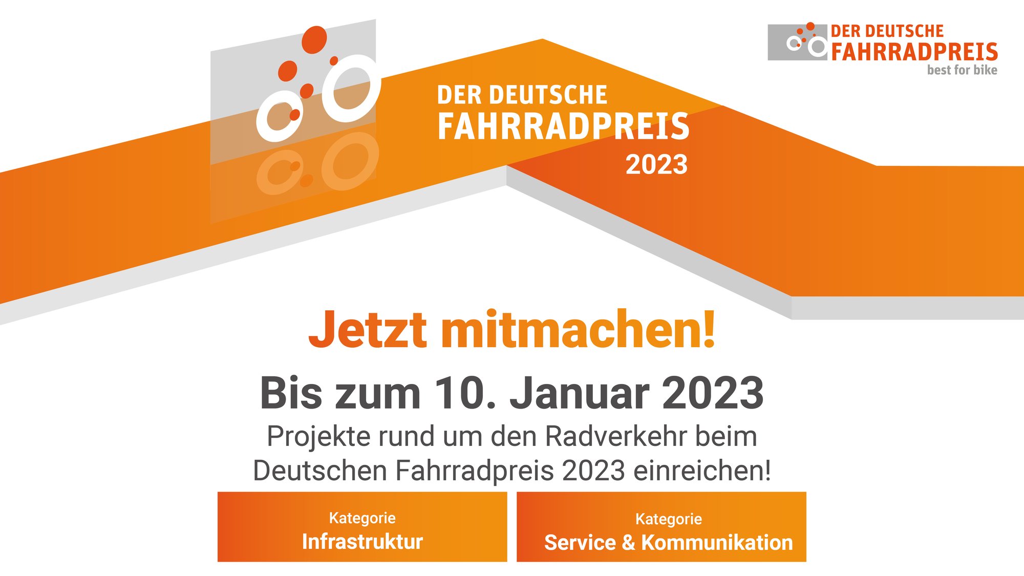 Jetzt bewerben beim Deutschen Fahrradpreis 2023