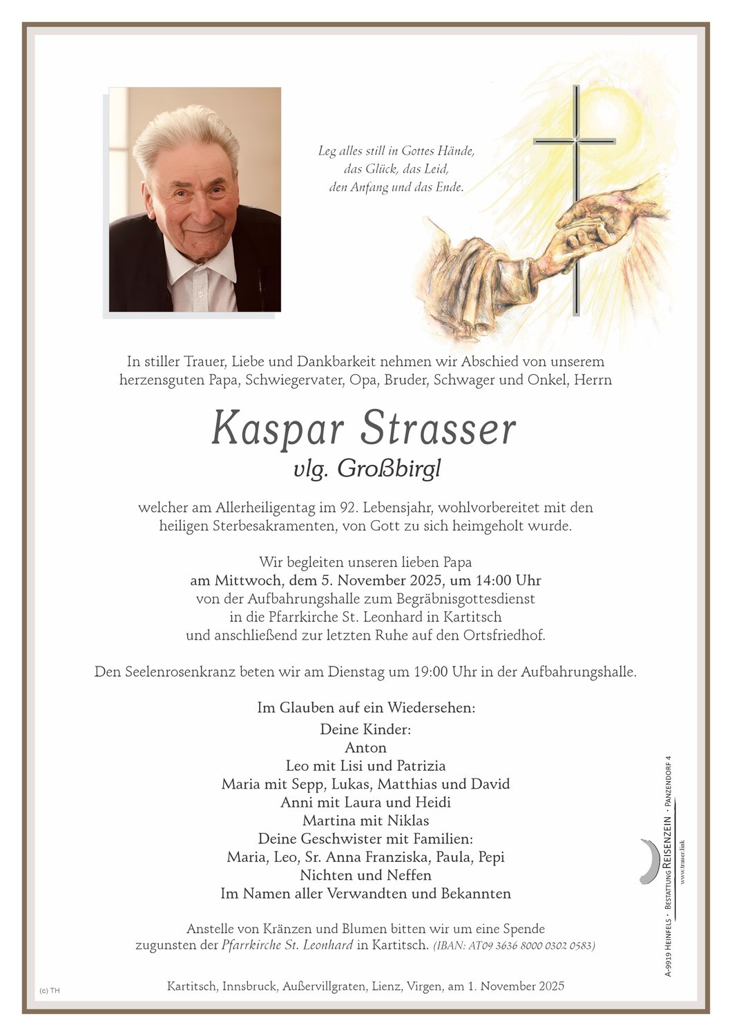 Begräbnis Strasser Kaspar,Großbirgl